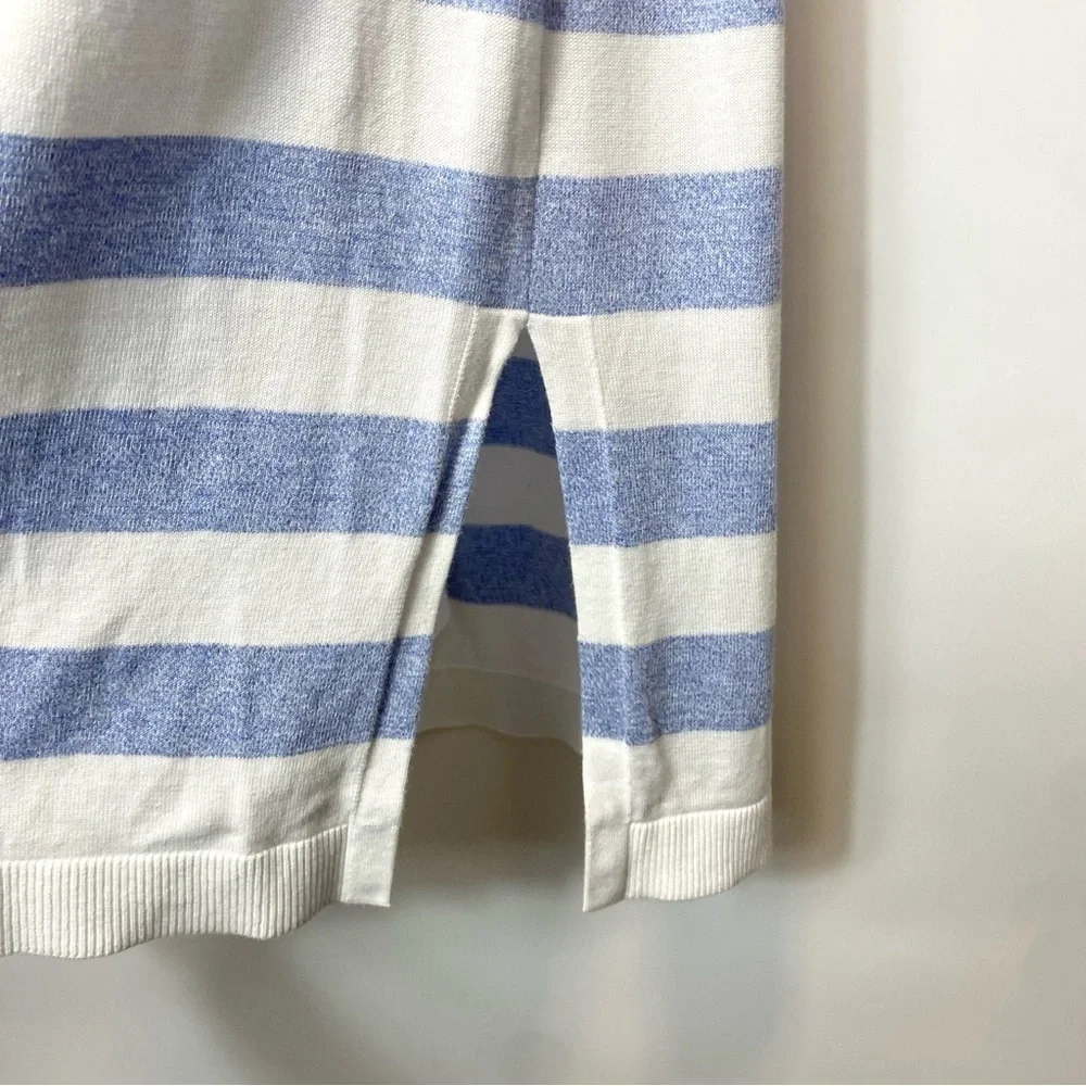 Talbots Blue Striped Sweater Cardigan Duster MP